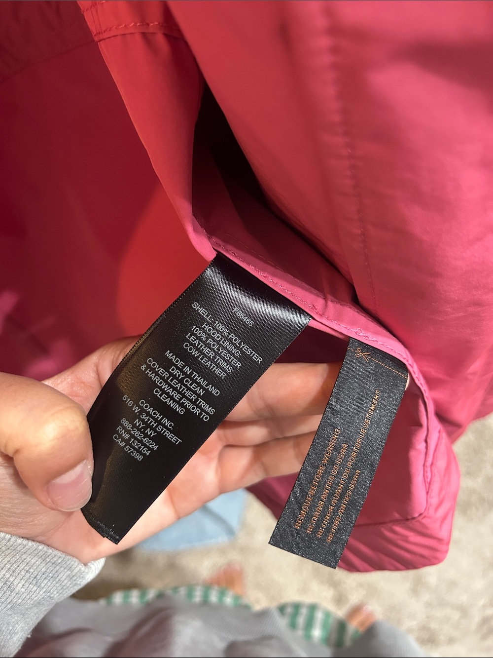 Coach Pink Utility Anorak Jacket - Picture 3 of 3